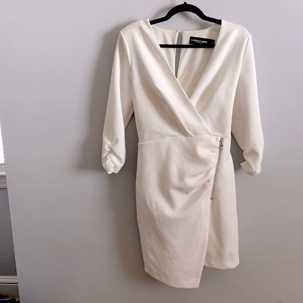 Figure hugging white dress